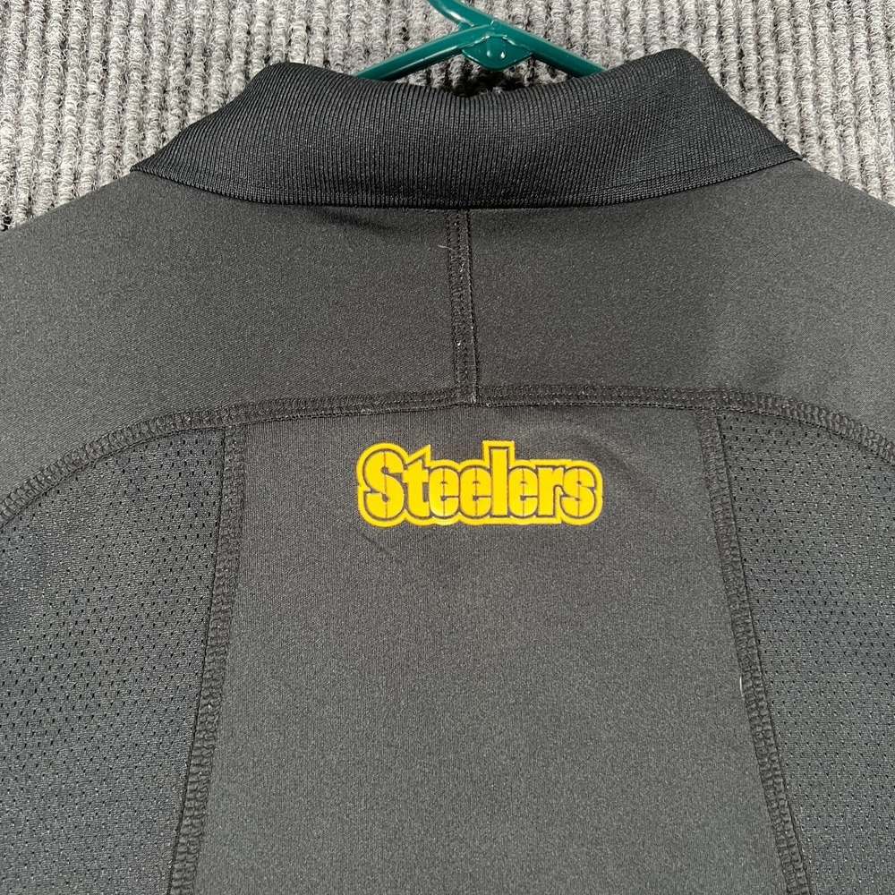 Pittsburg Steelers Polo Shirt Mens Medium Black Short Sleeve NFL Football - Picture 11 of 11